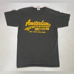 Amsterdam Holland Graphic T-shirt Women Small Gray Short Sleeve